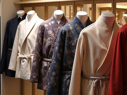 店舗に並べられたモダンな羽織ジャケット