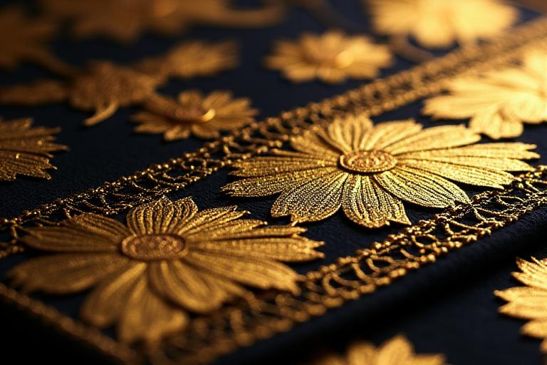 金箔をあしらった豪華な帯
