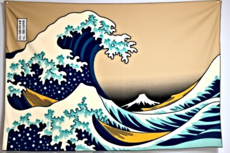浮世絵を再現したテキスタイルアート